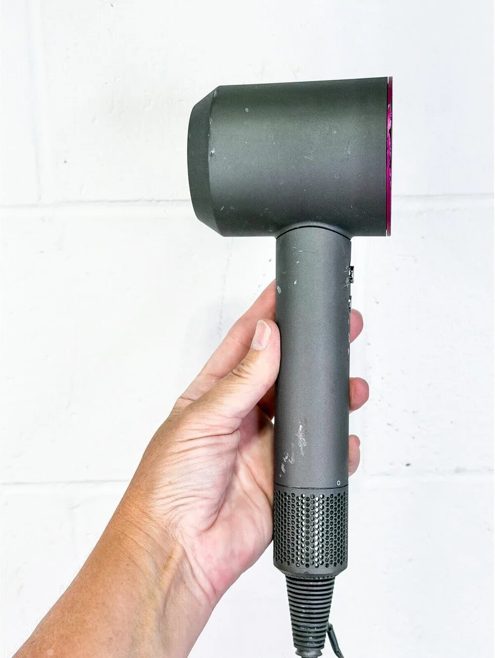 Dyson Supersonic Hair Dryer HD01 Gray and Pink with Styling Flyaway Attachment